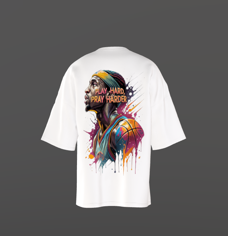 Tricou Oversized Play Hard Concept