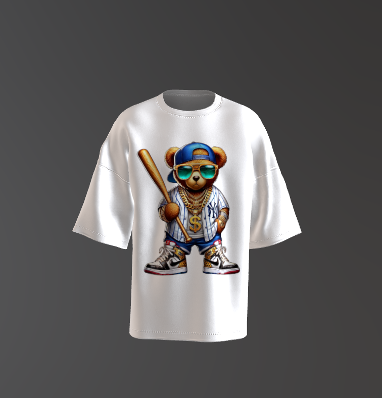 Tricou OVersized Baseball Teddy Bear Concept 3