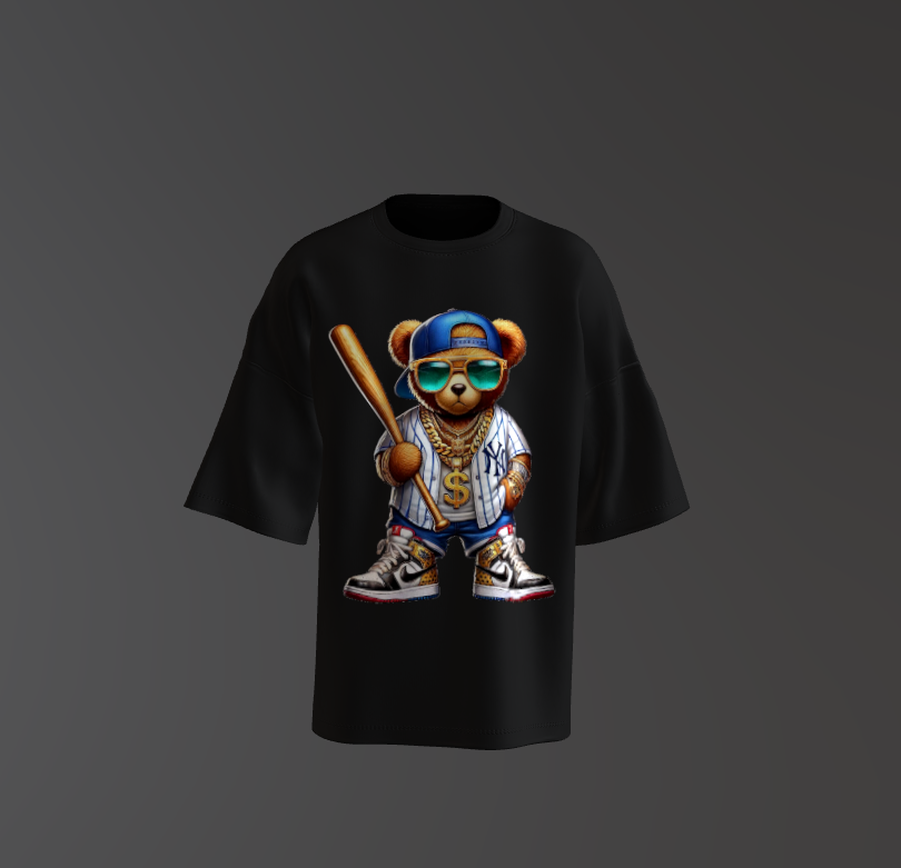 Tricou OVersized Baseball Teddy Bear Concept 3