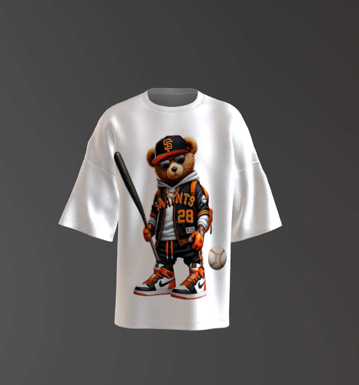 Tricou Oversized Baseball Teddy Bear Concept 2