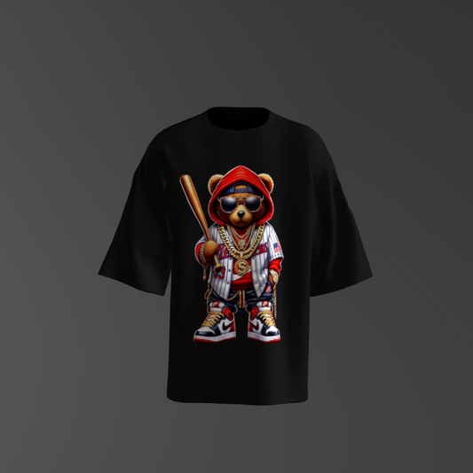 Tricou Oversized Baseball Teddy Bear Concept