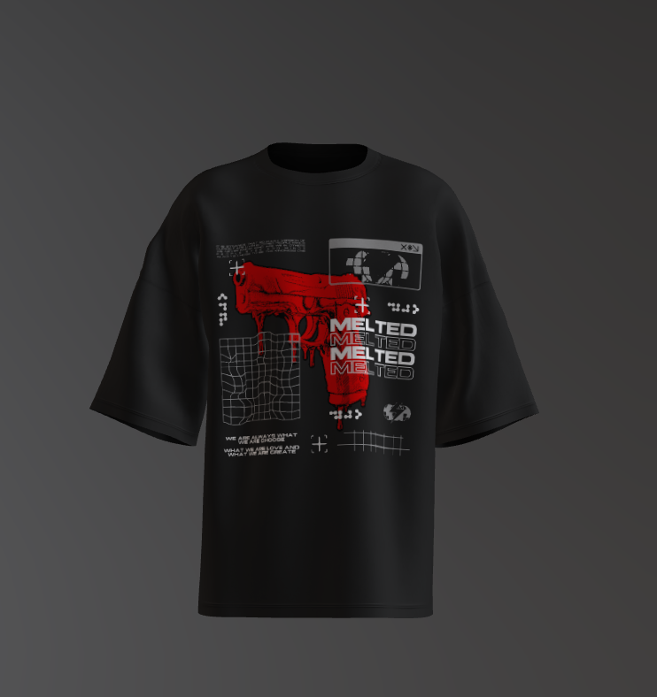Tricou Oversized Melted Gun Concept