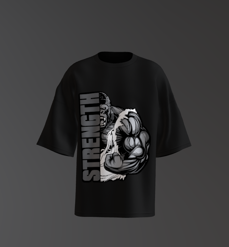 Tricou Oversized Gorilla Strenght Concept