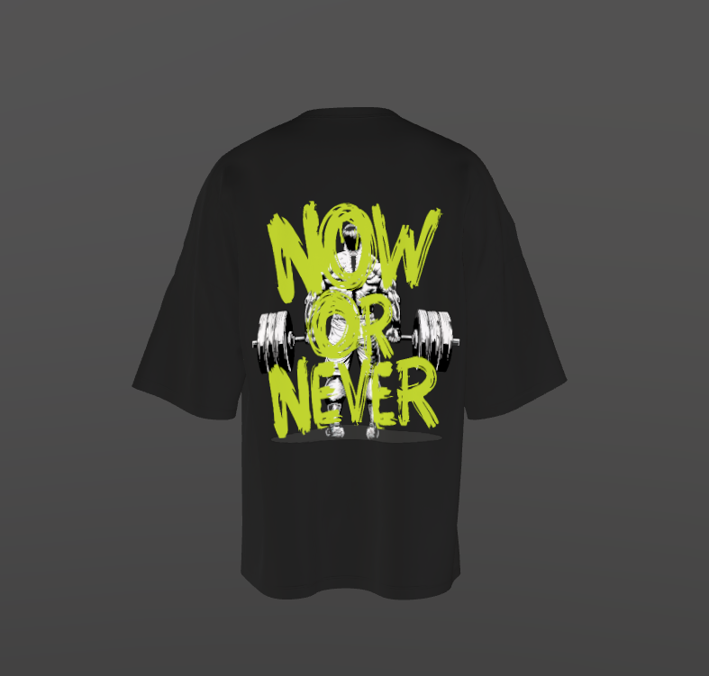 Tricou Oversized Now Or Never Concept