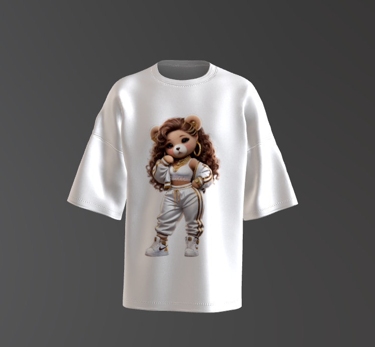 Tricou Oversized Girl Teddy Bear Concept 2