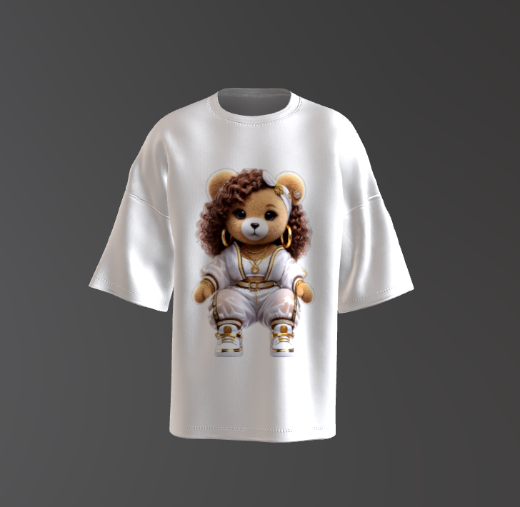 Tricou Oversized Girl Teddy Bear Concept
