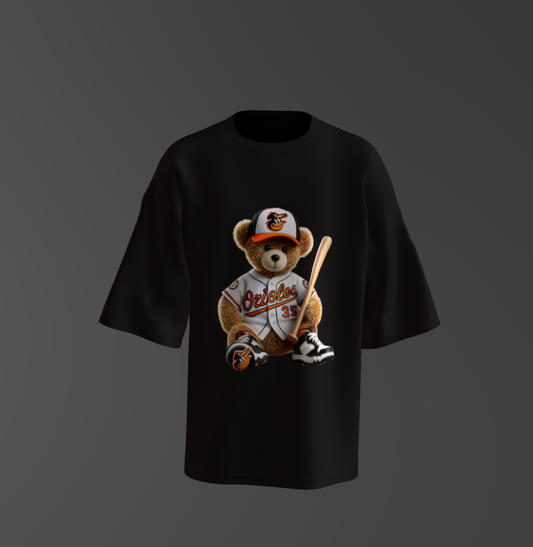 Tricou Oversized Baseball Bear Concept