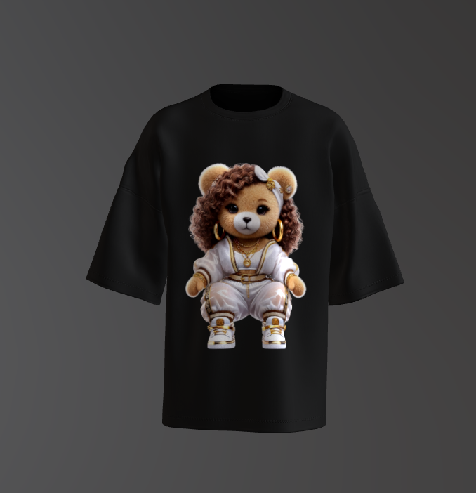 Tricou Oversized Girl Teddy Bear Concept