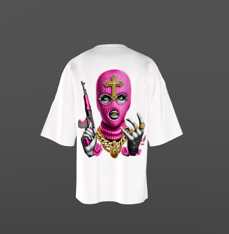 Tricou Oversized Pink Thief Concept