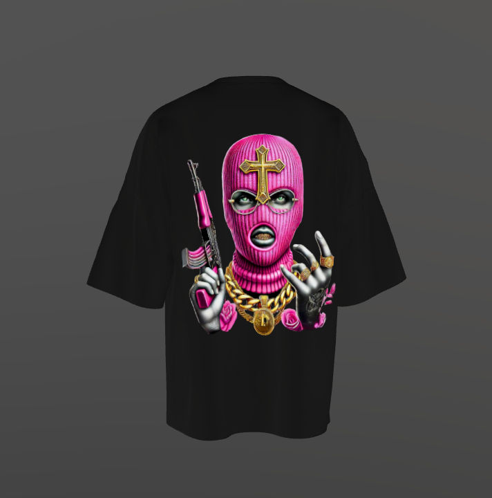 Tricou Oversized Pink Thief Concept