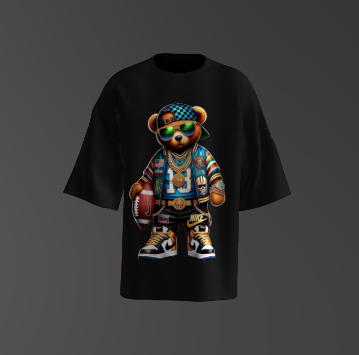 Tricou Oversized Urban Footbal Teddy Bear Concept