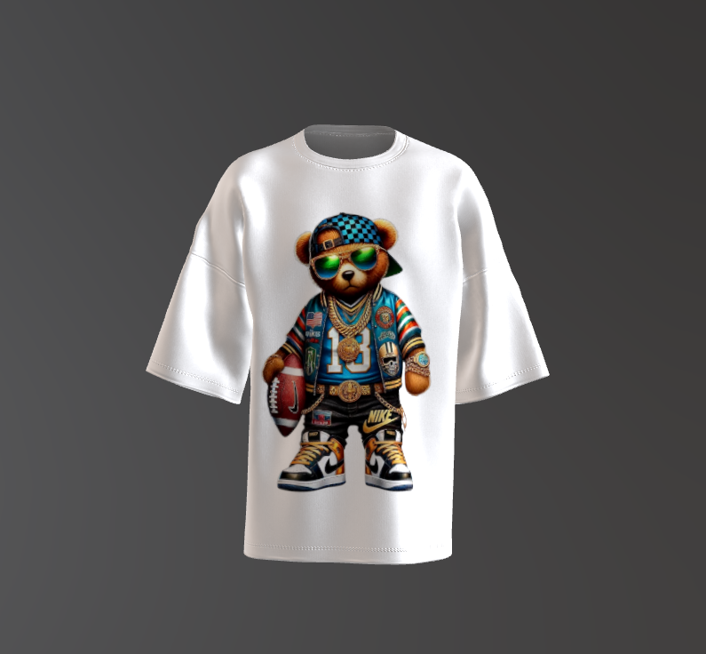 Tricou Oversized Urban Footbal Teddy Bear Concept