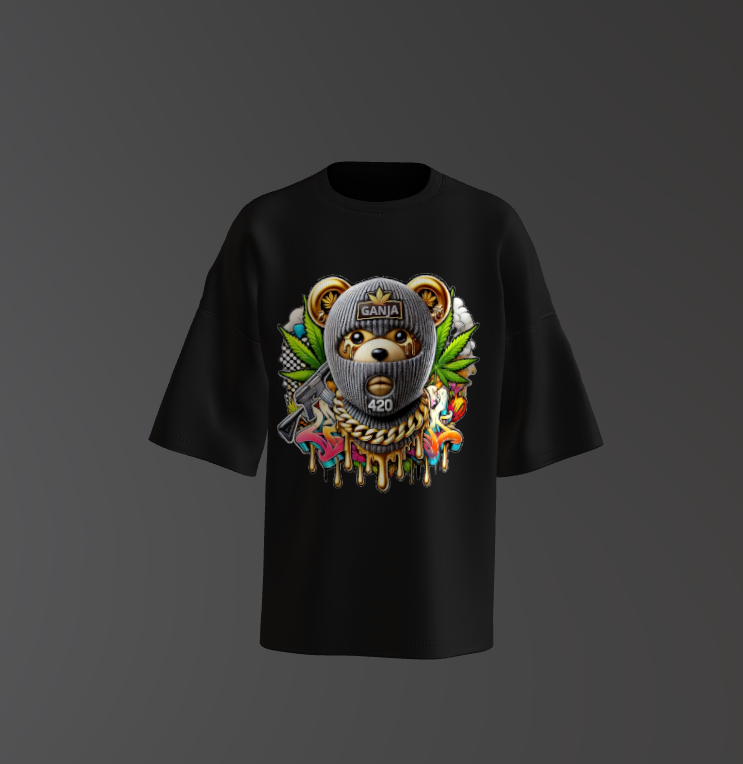 Tricou Oversized Masked Teddy Bear Concept