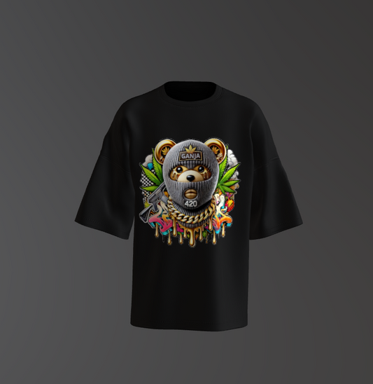 Tricou Oversized Masked Teddy Bear Concept