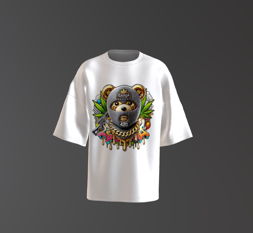 Tricou Oversized Masked Teddy Bear Concept