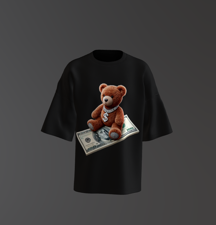 Tricou Oversized Money Teddy Bear Concept