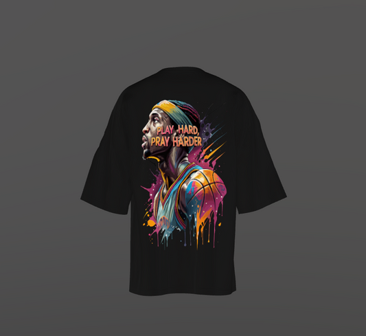 Tricou Oversized Play Hard Concept