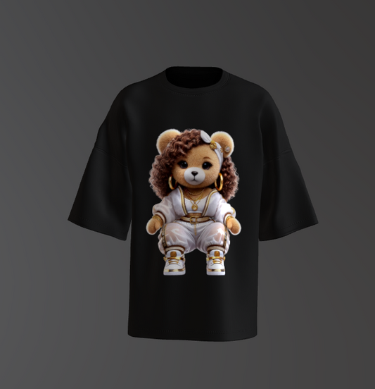 Tricou Oversized Girl Teddy Bear Concept