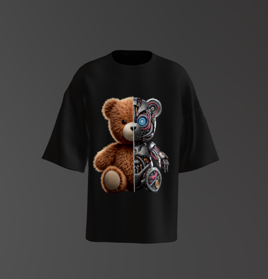 Tricou Oversized Cyborg Teddy Bear Concept