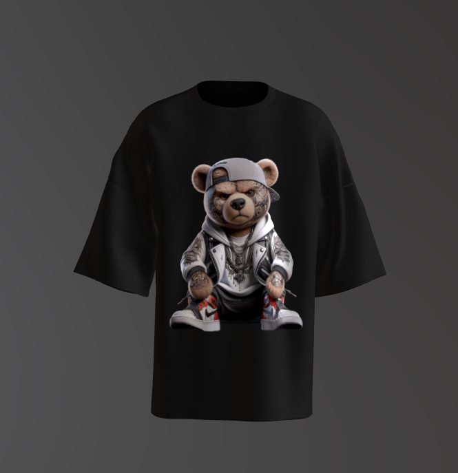 Tricou Oversized Tatto Teddy Bear Concept