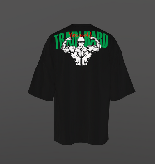 Tricou Oversized Train Hard Concept